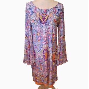 Ivy Road Peri Mango bell sleeve dress. Size Large